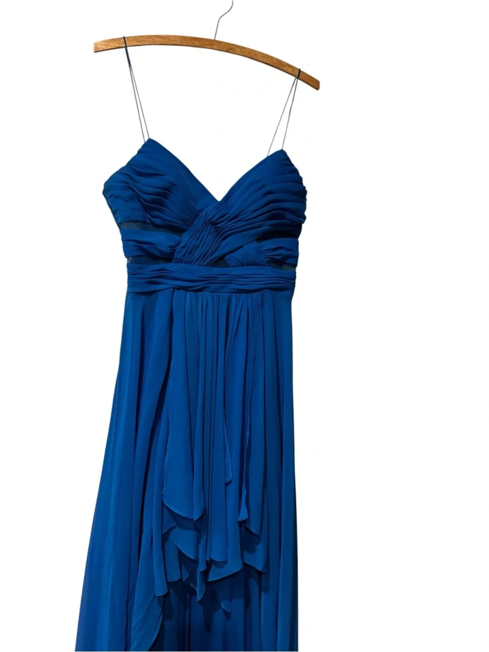 Fairy Logan by Adrianna Papell Blue Chiffon High Low Formal Dress Size 11/12 - Picture 3 of 9